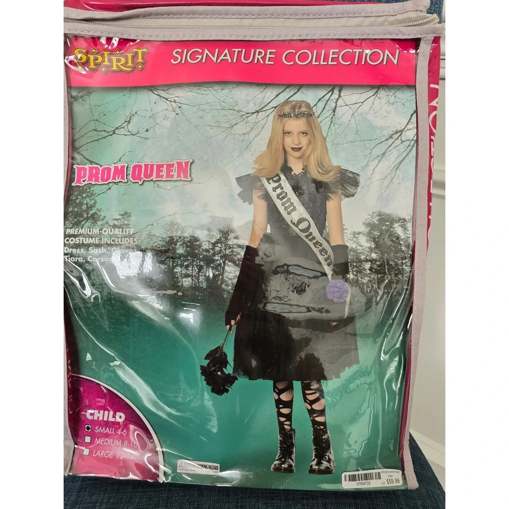 Spirit Halloween Signature Collection Prom Queen Costume Kids Small 4-6 Black